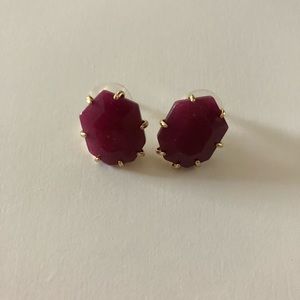 Kendra Scott maroon and gold earrings